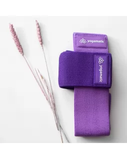 Тканевые фитнес ленты, резинки для спорта — Фиолетовые комплект 2 (шт)