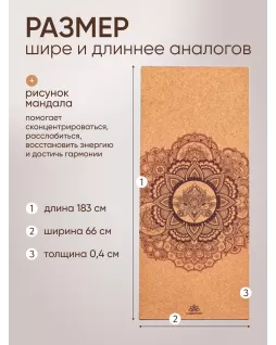 La colchoneta para yoga de corcho — Mandala