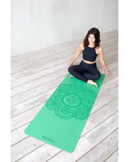 Коврик для йоги — Mandala Green + месяц занятий в онлайн школе Yanta Yoga