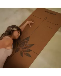 Пробковый коврик для йоги — Lotos + Универсальная Программа от Елены Маловой