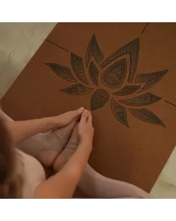 Пробковый коврик для йоги — Lotos + Универсальная Программа от Елены Маловой