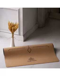 Пробковый коврик для йоги — Lotos + Универсальная Программа от Елены Маловой