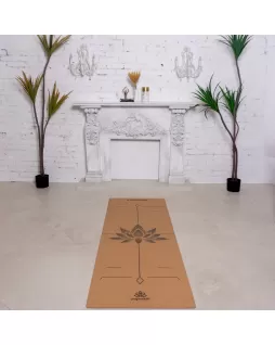 Пробковый коврик для йоги — Lotos + Универсальная Программа от Елены Маловой