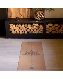 Пробковый коврик для йоги — Lotos + Универсальная Программа от Елены Маловой