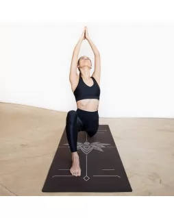 Удлиненный коврик для йоги — Lotos Black,  с уроками от Елены Маловой